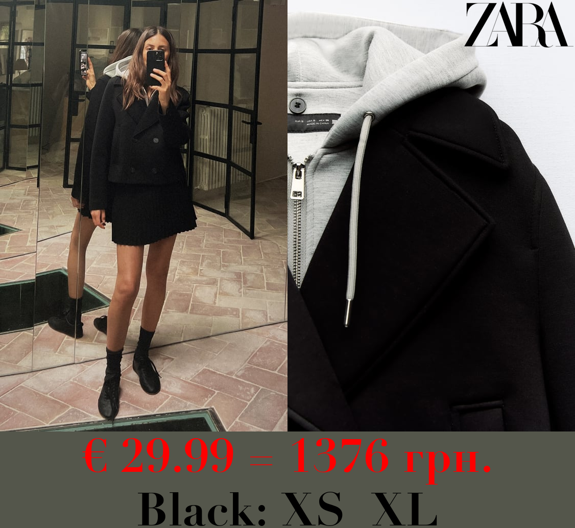 CROPPED JACKET COMBINED WITH HOOD