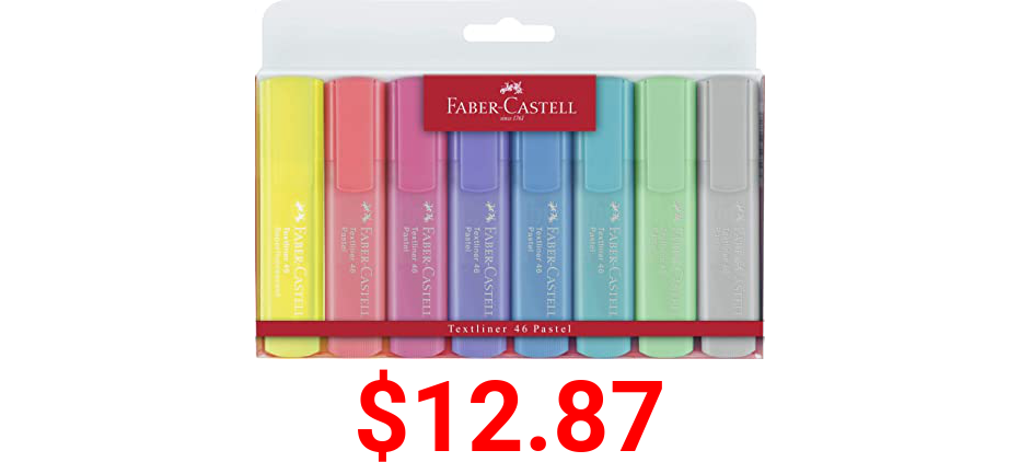 Faber-Castell 154681 Textliner Pastel Highlighter Pen (Pack of 8)