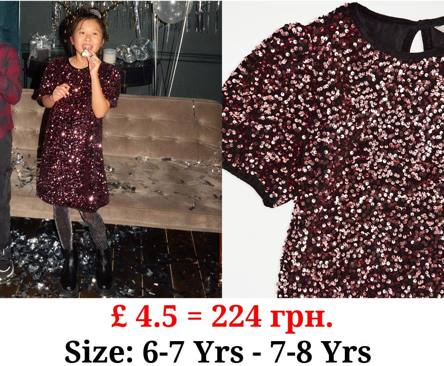 Rose Gold Velvet Sequin Dress