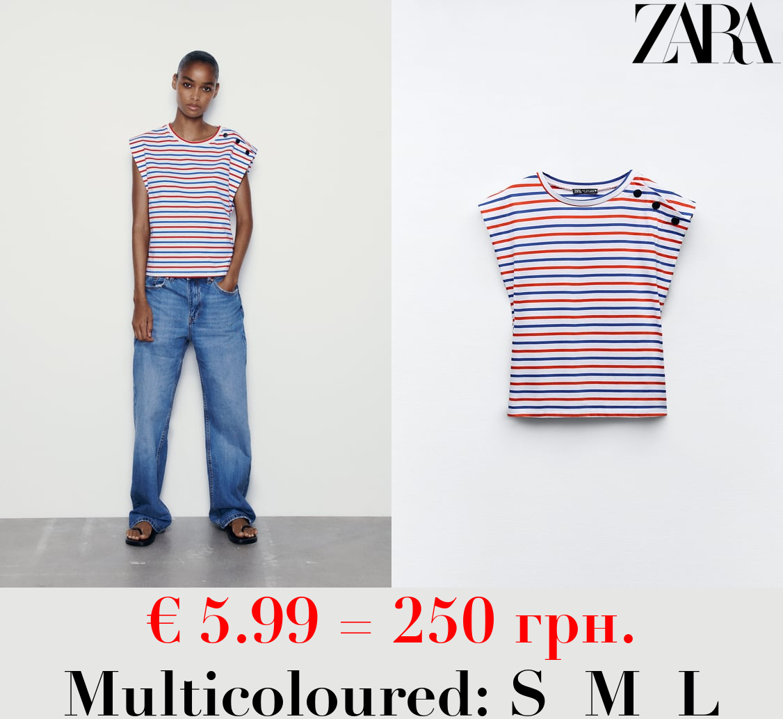 SLEEVELESS T-SHIRT WITH BUTTONS