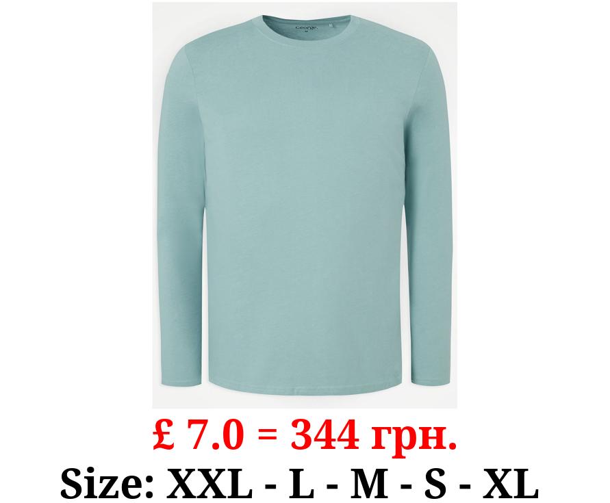 Aqua Plain Long Sleeve Top