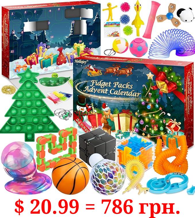 Christmas Pop Fidgets Advent Calendar 2023 for Boys Girls, 24 Days Countdown Calendar Push Pop Bubble Set Sensory Toys Pack for Kids Adult Teens, Xmas Party Favors Carnival Treasure Classroom Prizes