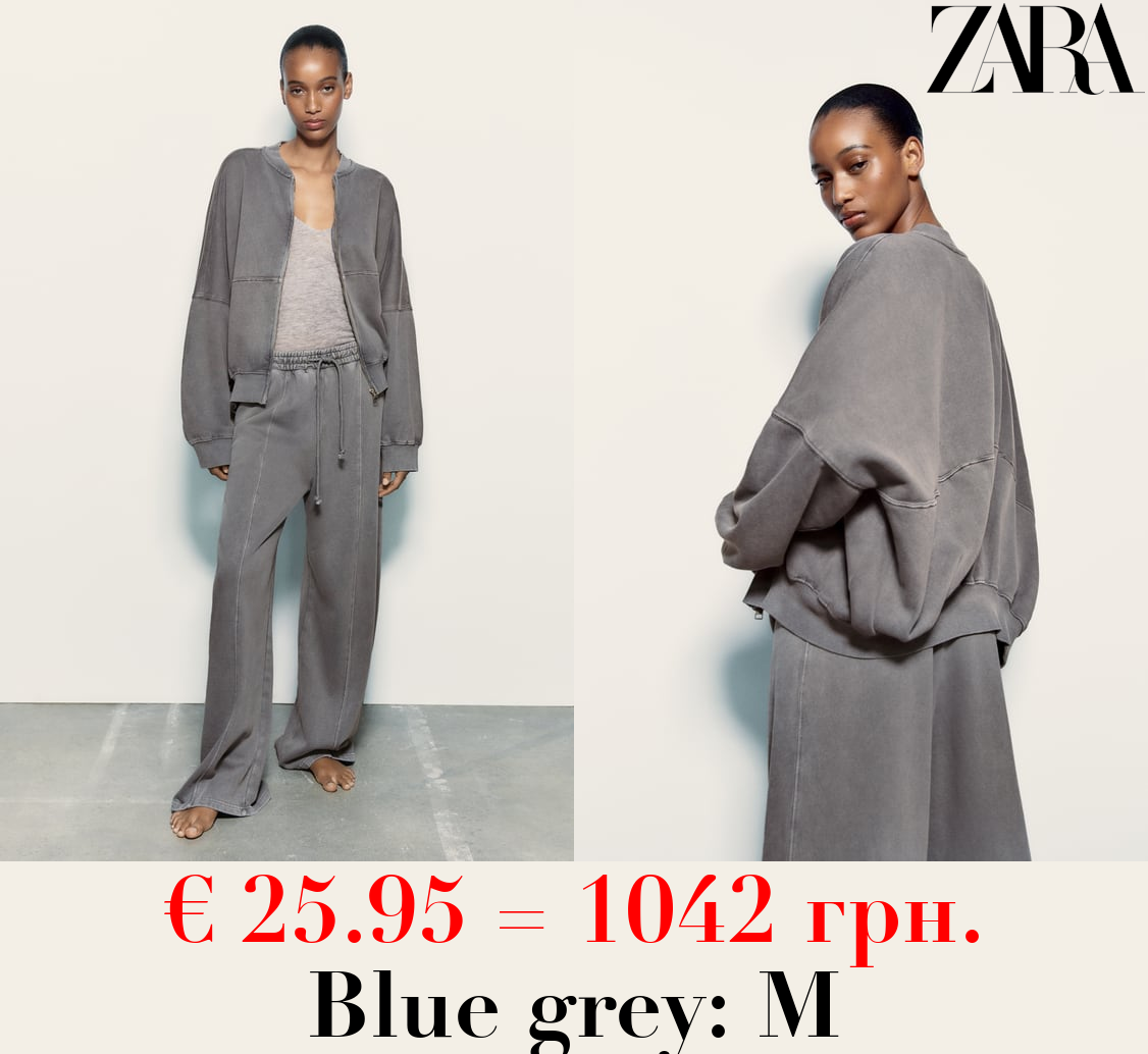 BOMBER SWEATSHIRT WITH ZIP