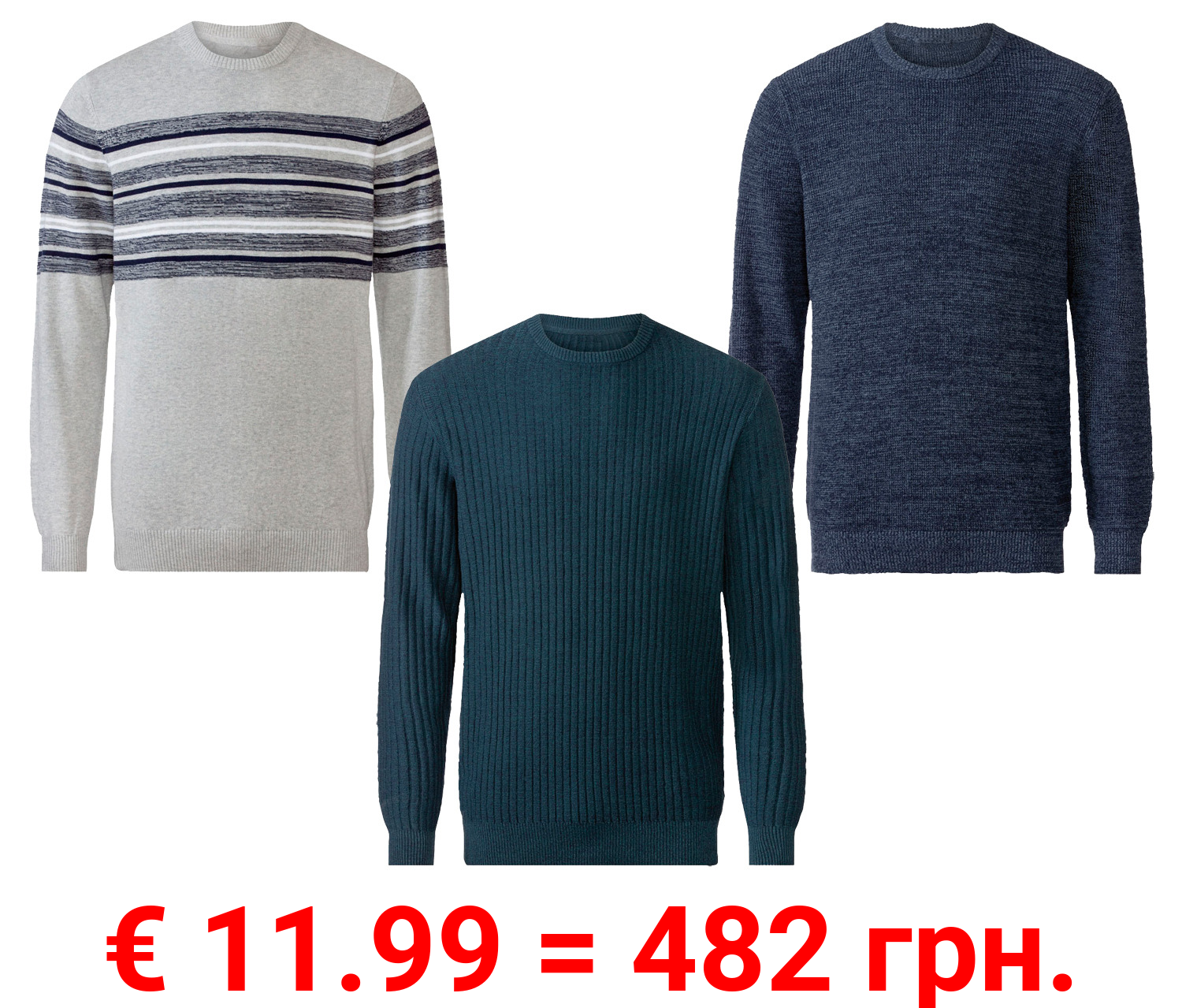 LIVERGY® Herren Feinstrickpullover aus reiner Baumwolle