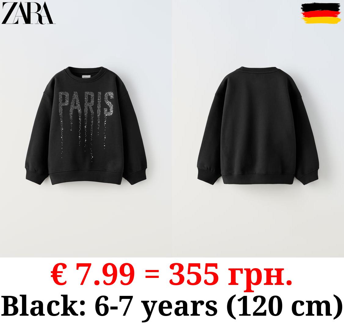 PARIS SWEATSHIRT WITH RHINESTONES