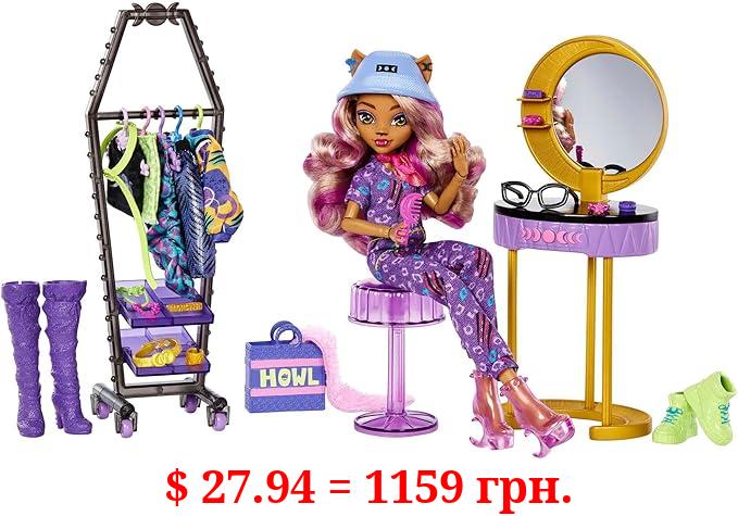 Monster High Doll & Playset, Clawdeen Wolf Boo-tique Studio with Fashion Accessories, 20+ Pieces for Mix-&-Match Outfits