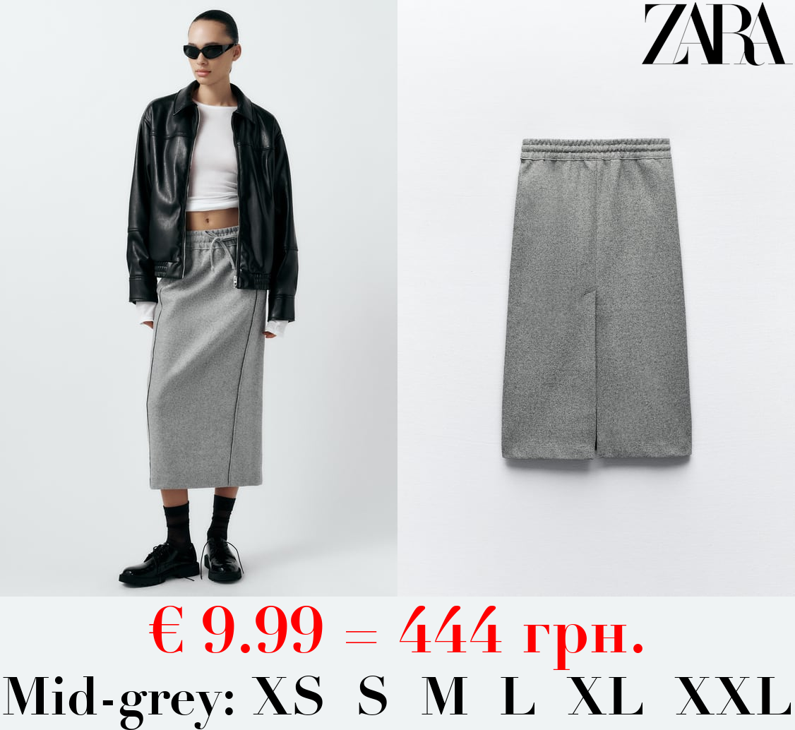 STRAIGHT FELT TEXTURE SKIRT