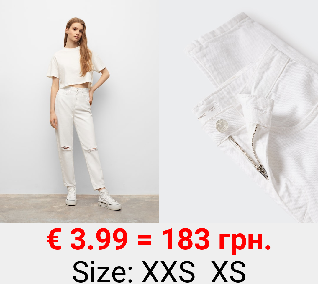 Jeans straight-fit rotos