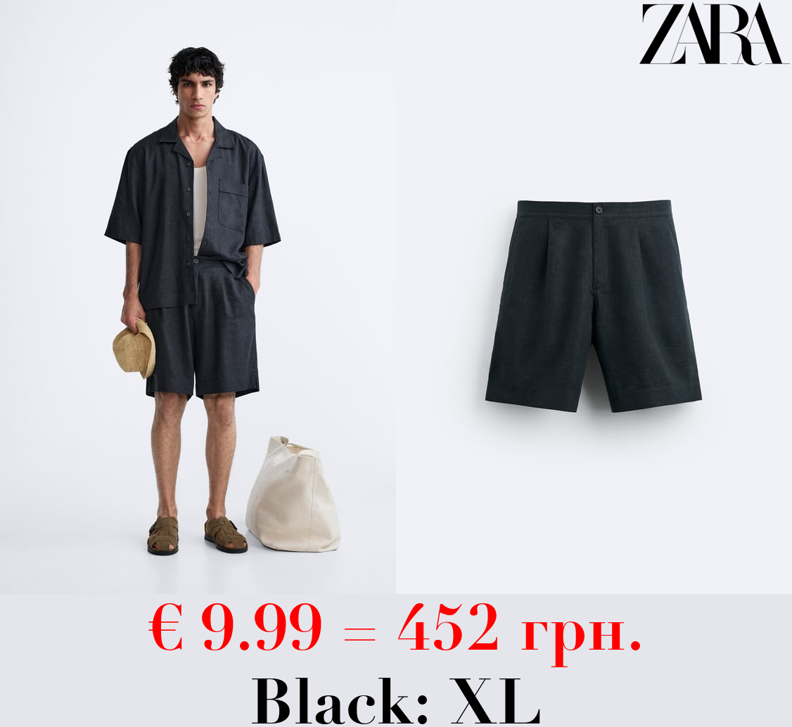 LINEN - VISCOSE BERMUDA SHORTS