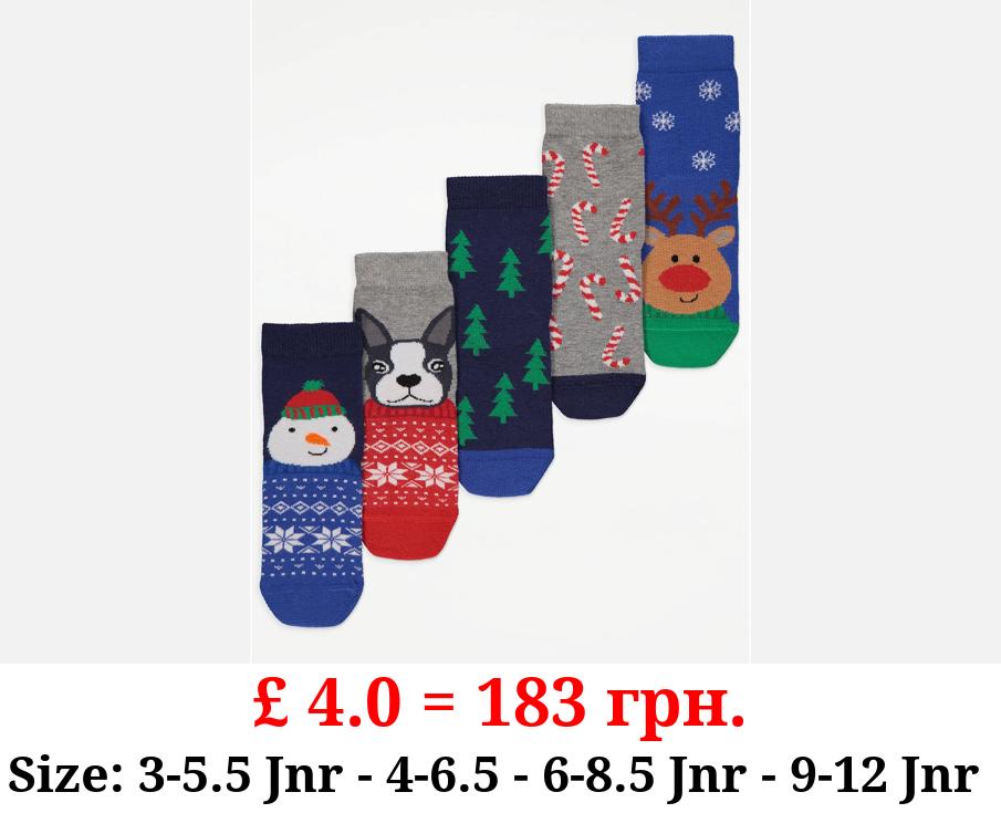 Christmas Ankle Socks 5 Pack
