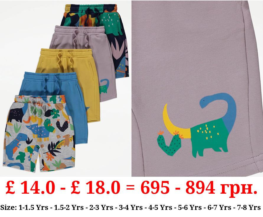 Dinosaur Sweat Shorts 5 Pack