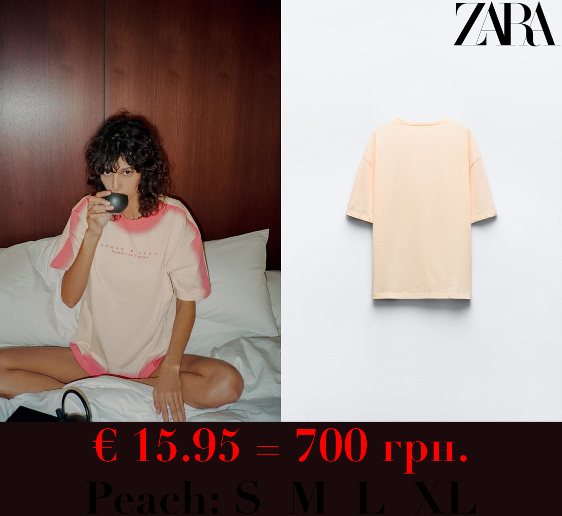 SPRAY PRINT SLOGAN T-SHIRT