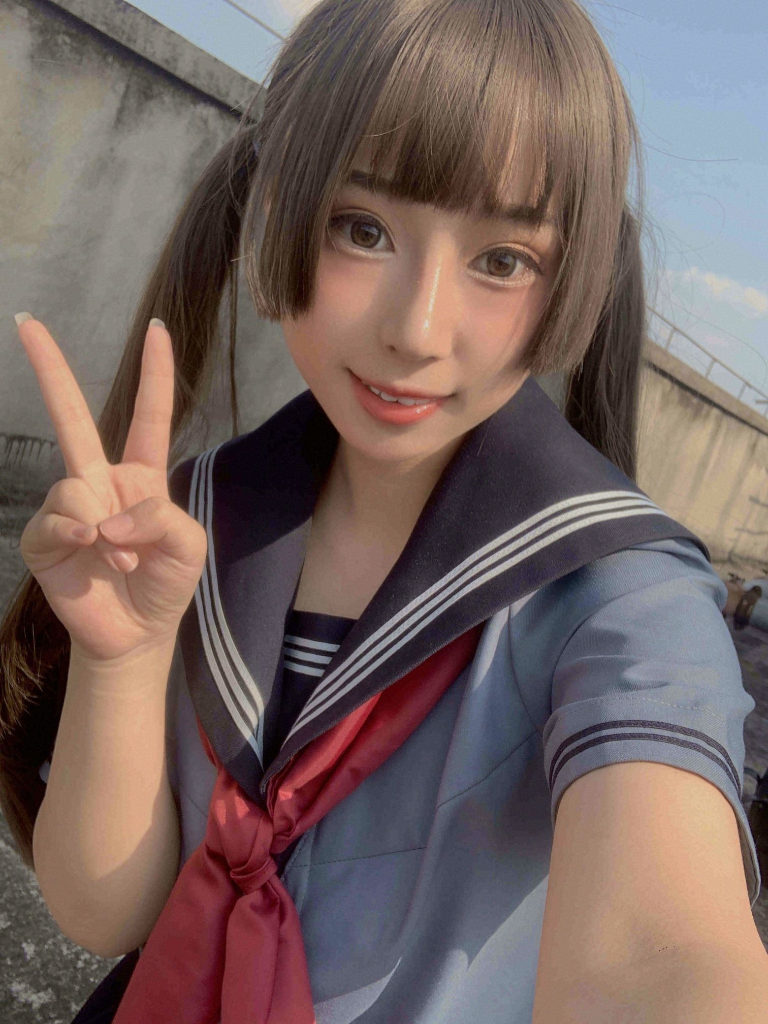 胡桃喵 天台的爱之告白 自拍（6月4号会员资源） 136