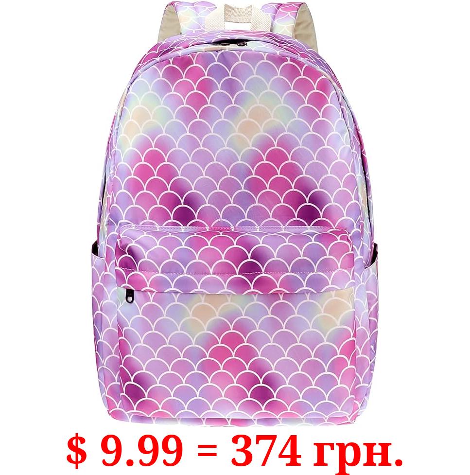 LIMHOO School Backpack for Teen Girls, Teenagers School Bags, Women Work/Business/Travel Rucksack 14Inch Laptop Bag (Mermaid)