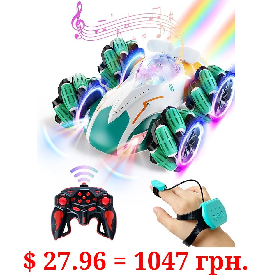 Tusivo RC Car Gesture Sensing Stunt Car, 2.4Ghz Hand Controlled Remote Control Twist Cars, 360° Rotating 4WD Remote Control Car, Best Gifts for Boys 6-12 Year Old