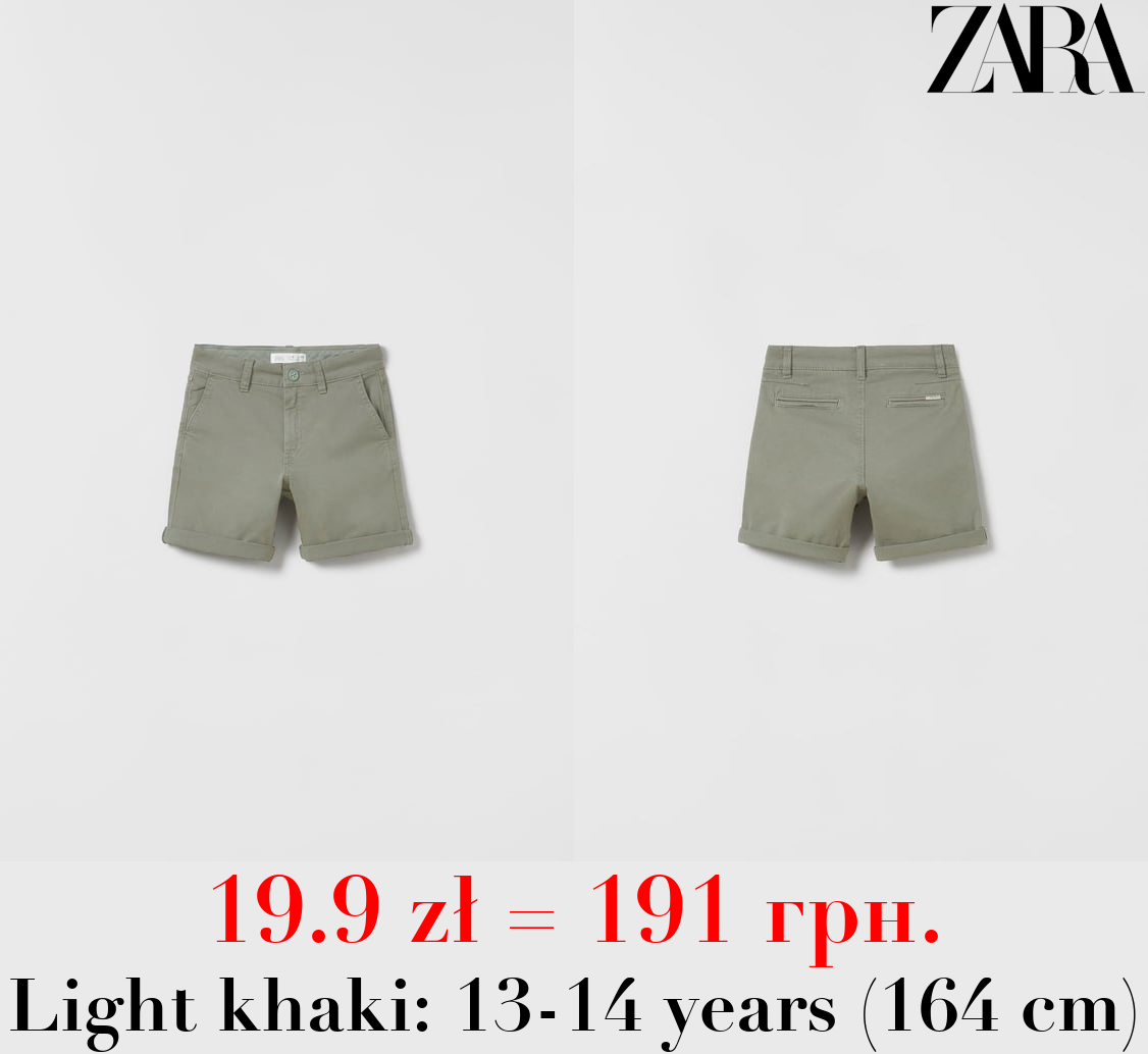 PLAIN CHINO BERMUDA SHORTS