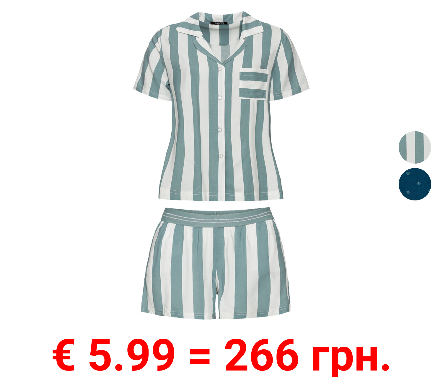 esmara® Damen Shorty Pyjama mit ressourcenschonender Viskose