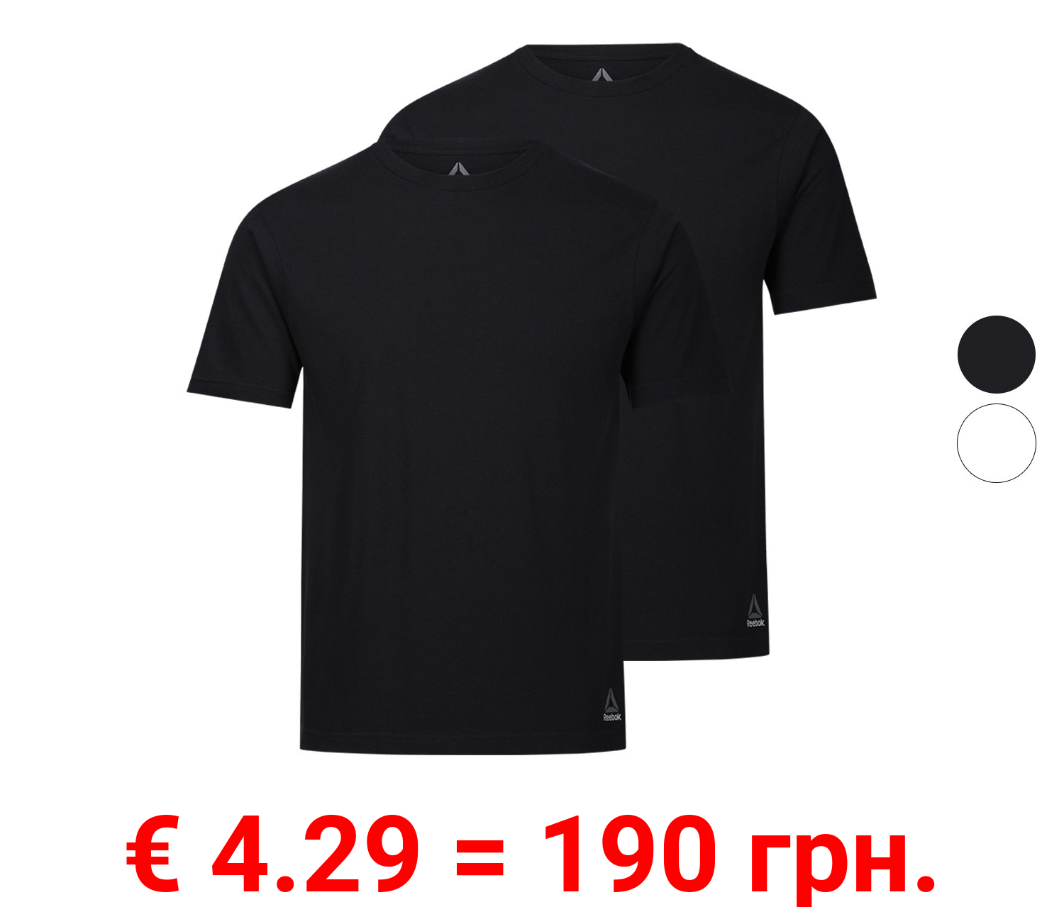 Reebok Herren T-Shirts, 2 Stück, mit Baumwoll