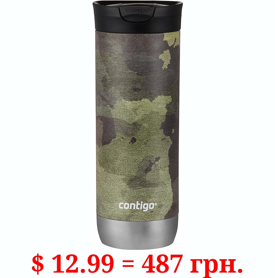 Contigo Huron Vacuum-Insulated Stainless Steel Travel Mug with Leak-Proof Lid, Keeps Drinks Hot or Cold for Hours, Fits Most Cup Holders and Brewers, 20oz Camo