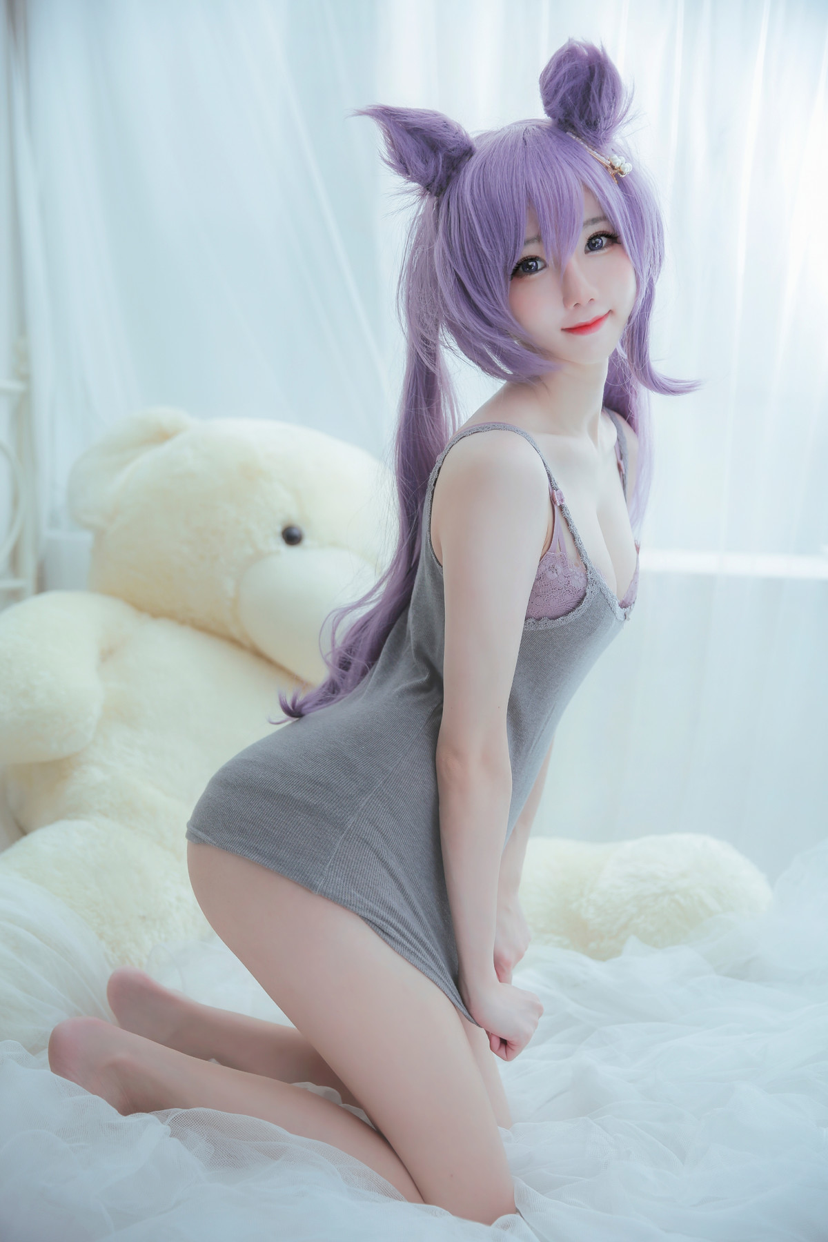 Sally多啦雪 Cosplay Keqing 刻晴 Lingerie Ver. 17