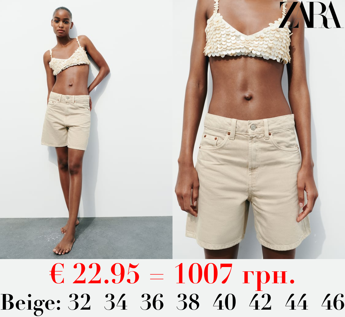 TRF MID-RISE DENIM BERMUDA SHORTS