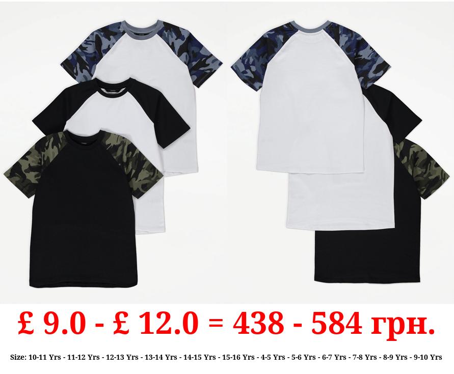Camouflage Raglan T-Shirts 3 Pack