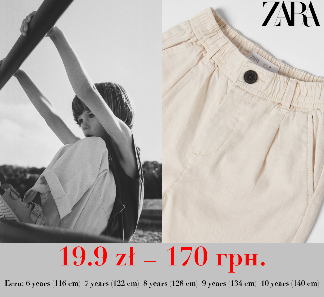 LINEN BLEND CHINO TROUSERS