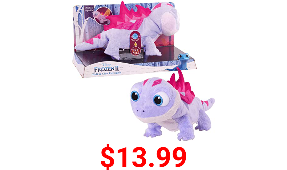 Disney Frozen 2 Walk & Glow Bruni The Salamander, Lights and Sounds Stuffed Animal, by Just Play
