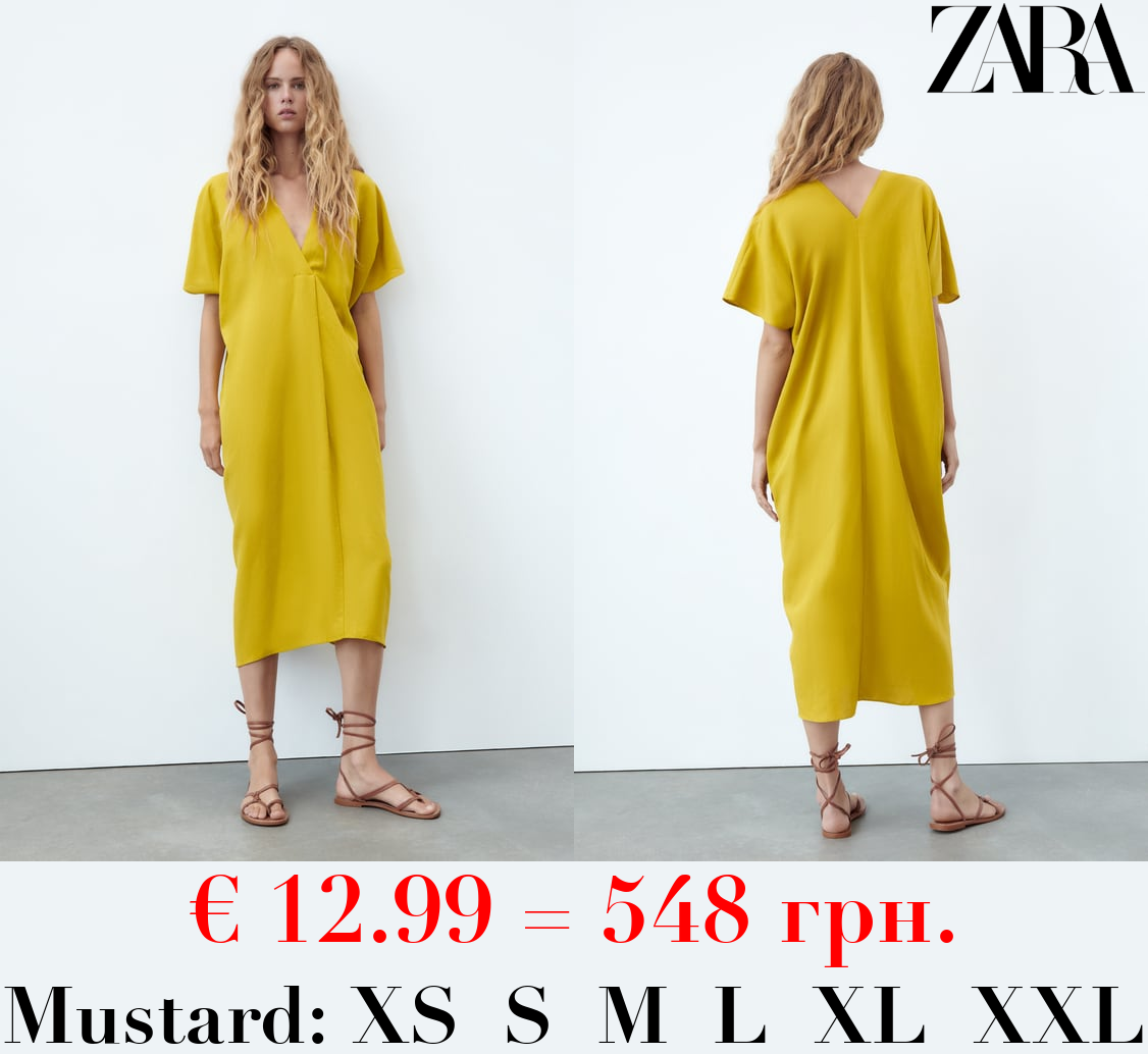 LINEN BLEND TUNIC DRESS