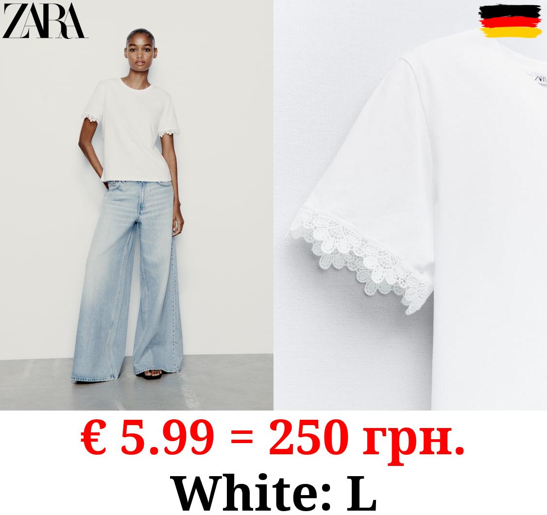 COTTON T-SHIRT WITH EMBELLISHED TRIM