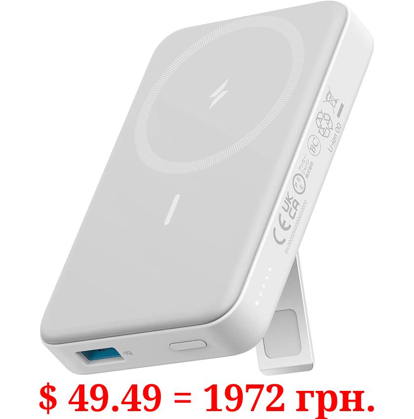 Anker Magnetic Battery, 10,000mAh Foldable Wireless Portable Charger with Stand, 20W USB-C Power Delivery for iPhone 15/15 Plus/15 Pro/15 Pro Max, iPhone 14/14 Pro / 14 Pro Max/13/12 Series