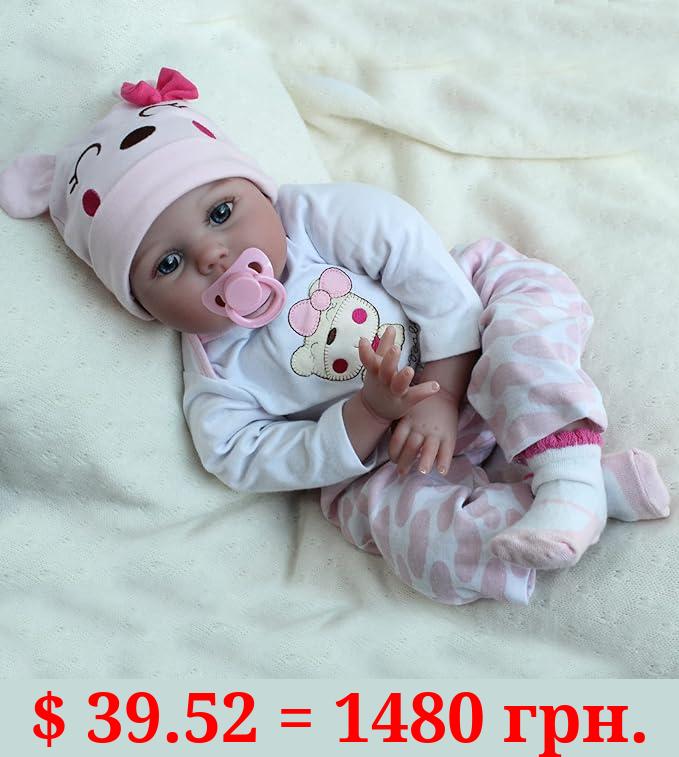 CHAREX Reborn Baby Dolls Lucy, 22 inch Realistic Reborn Girl Doll, Lifelike Newborn Baby Doll Soft Vinyl Weighted Gift Set
