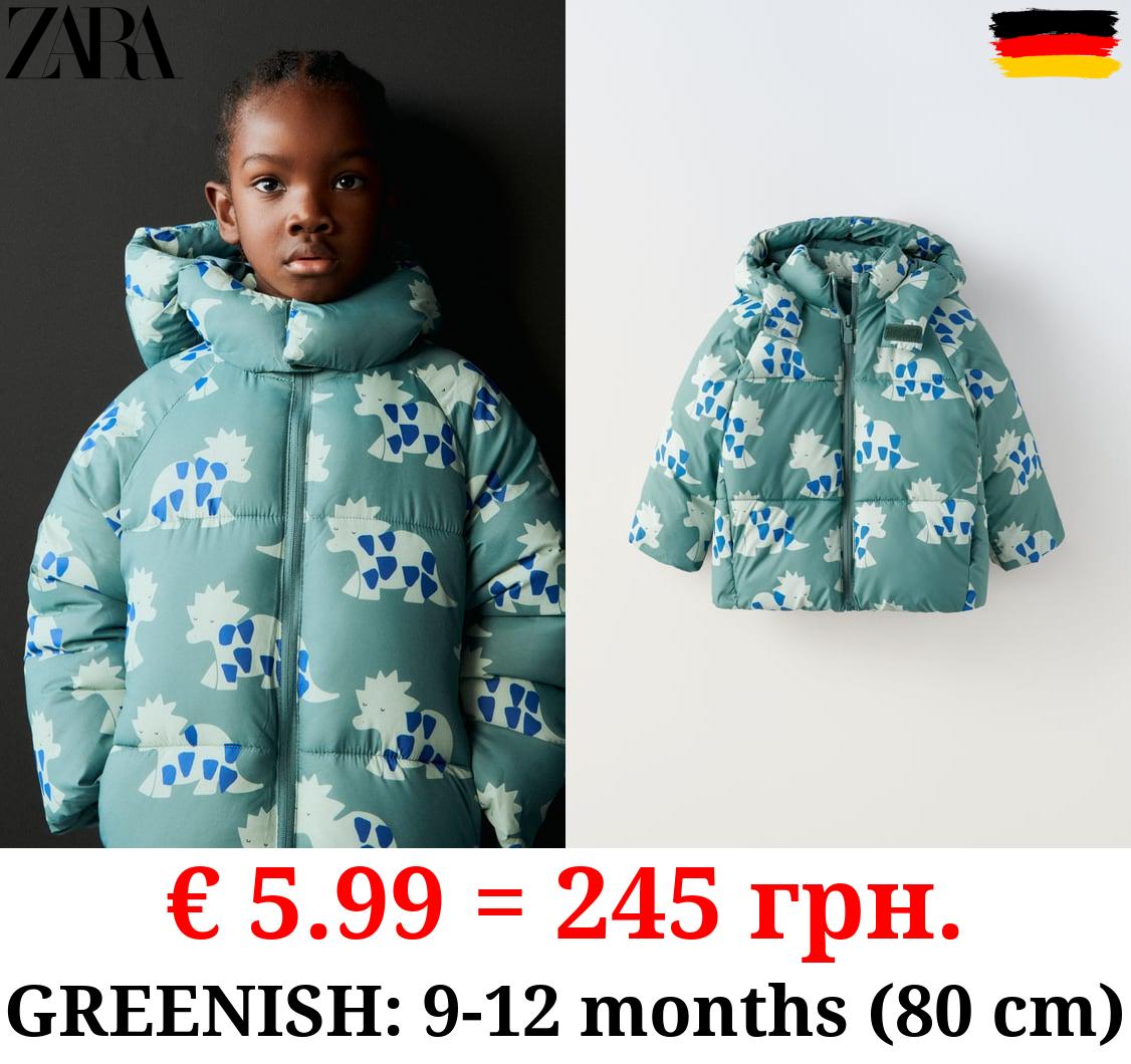 WATER-REPELLENT DINOSAUR PUFFER COAT