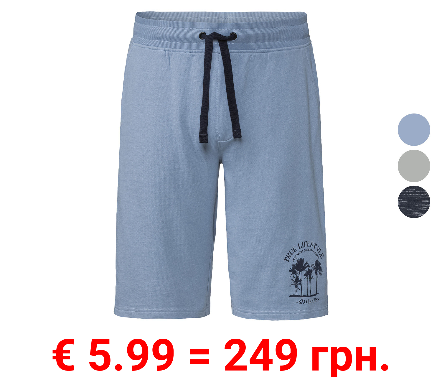 LIVERGY® Herren Sweatbermuda mit hohem Baumwollanteil