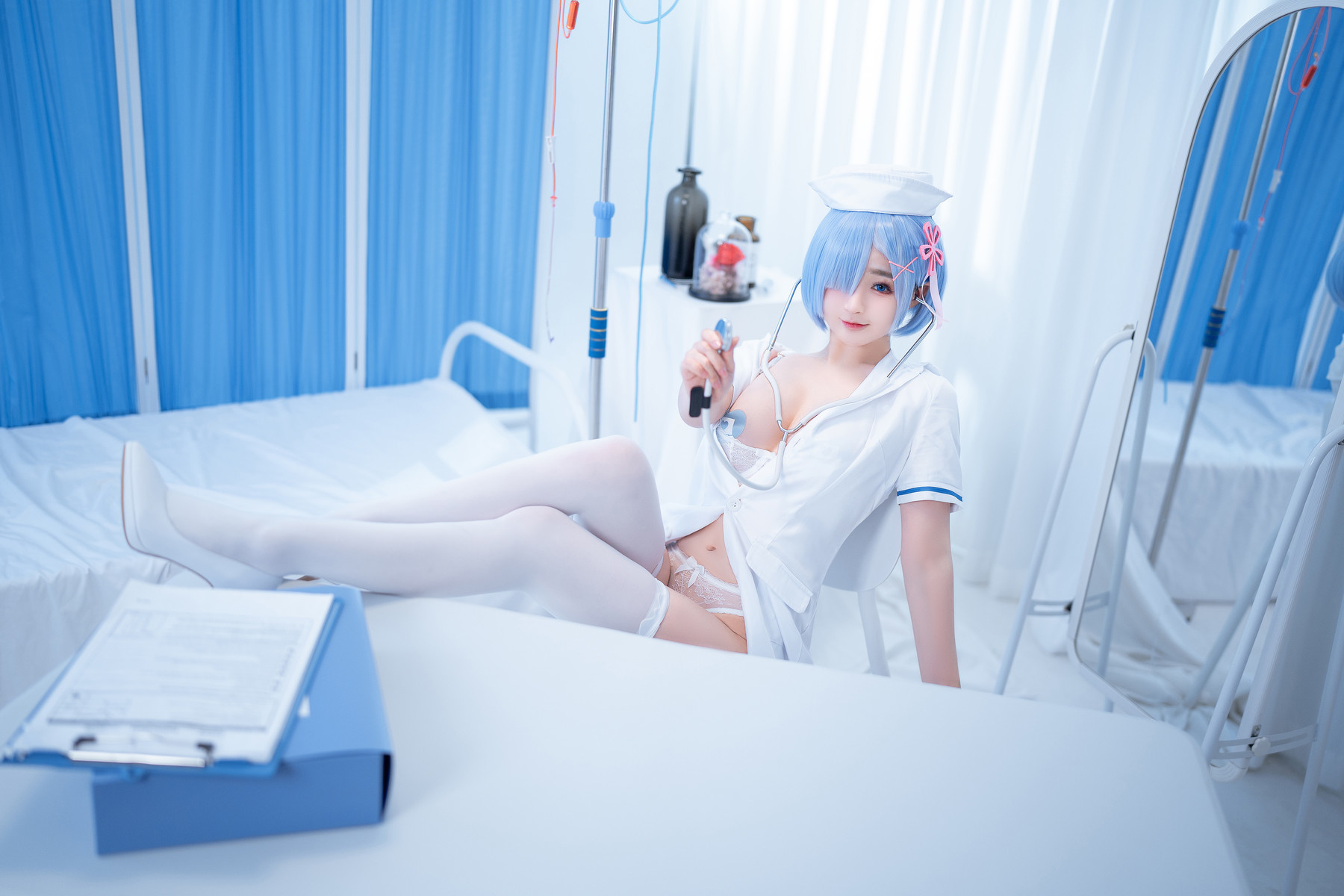 桜井宁宁 Cosplay 雷姆护士 Nurse Rem 21