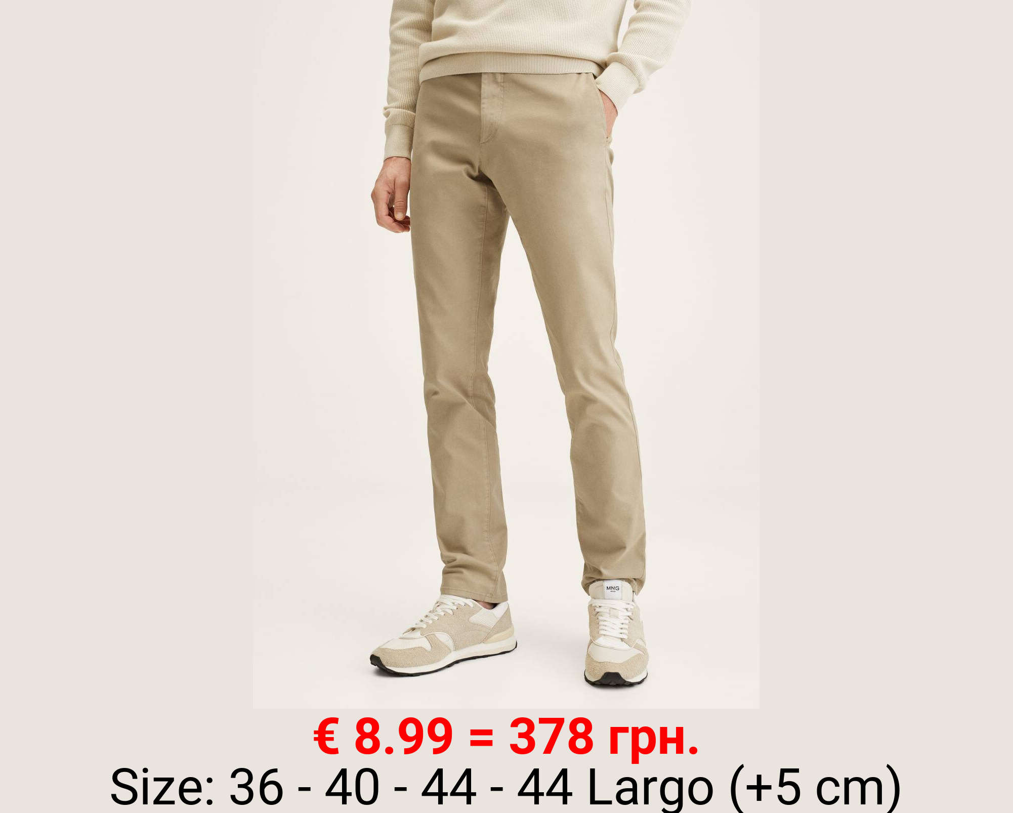 Pantalón chino slim fit sarga