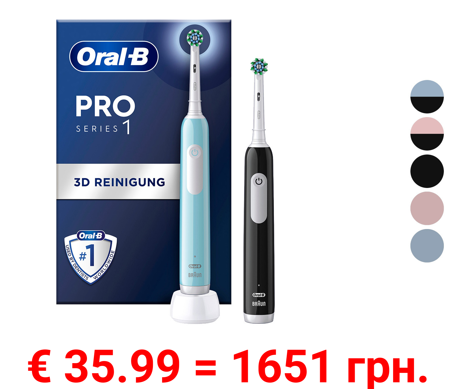 Oral-B Pro Series 1 Elektrische Zahnbürste, Reiseetui