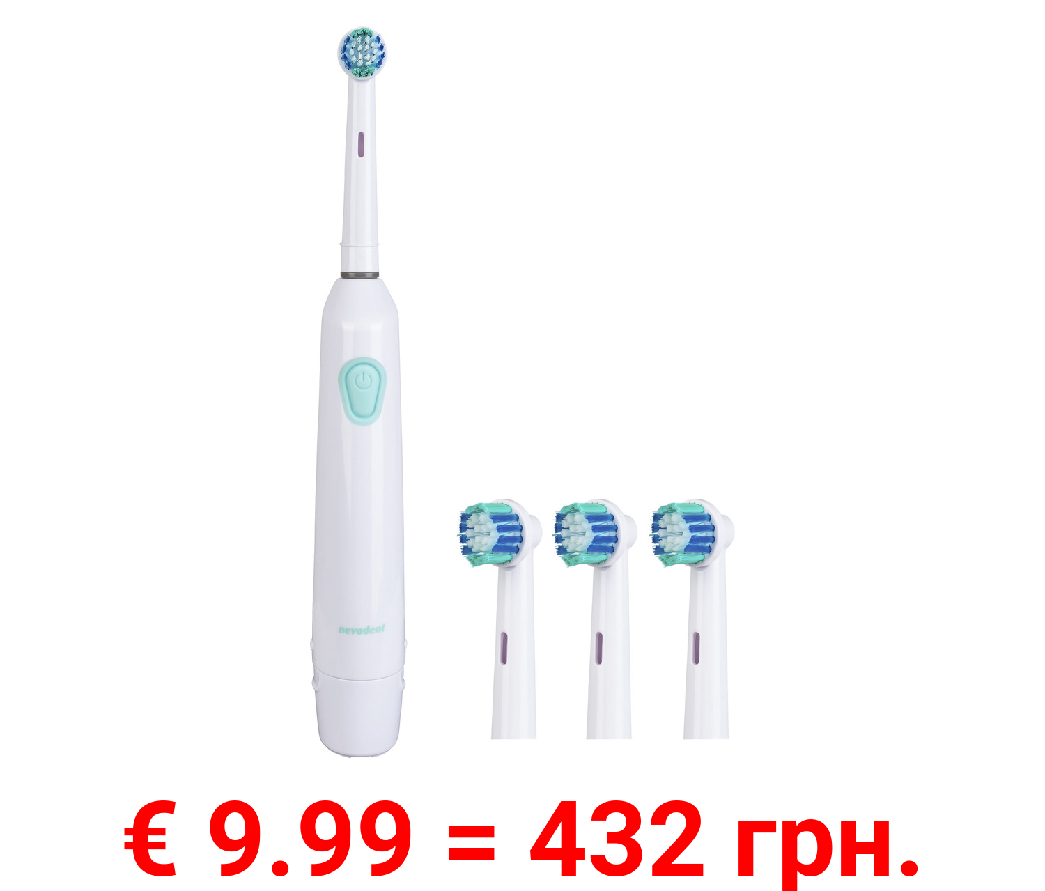 nevadent Elektrische Zahnbürste, mit 4 Bürstenköpfen
