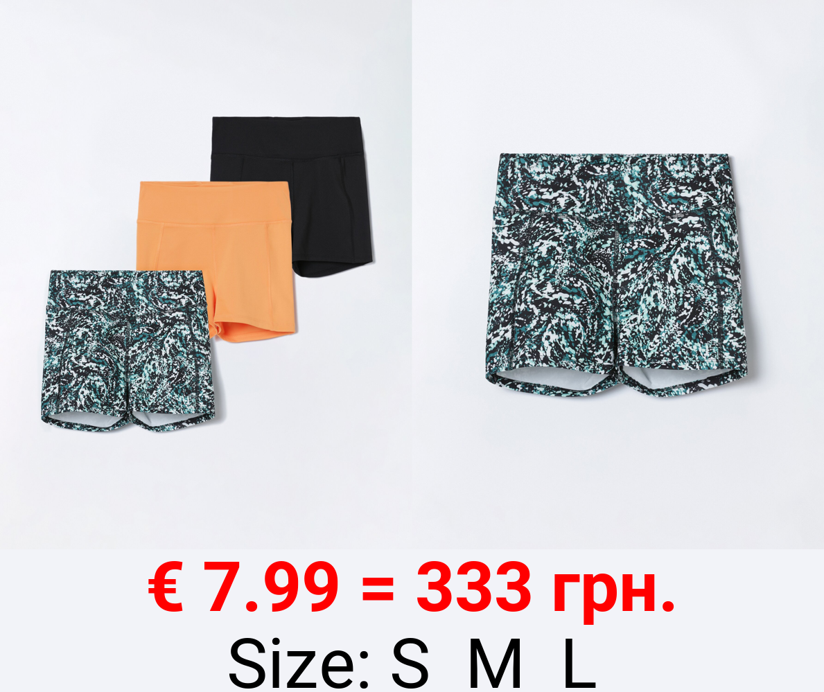 Pack of 3 sports hot pants