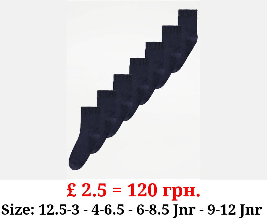 Navy Cotton Rich Ankle Socks 7 Pack