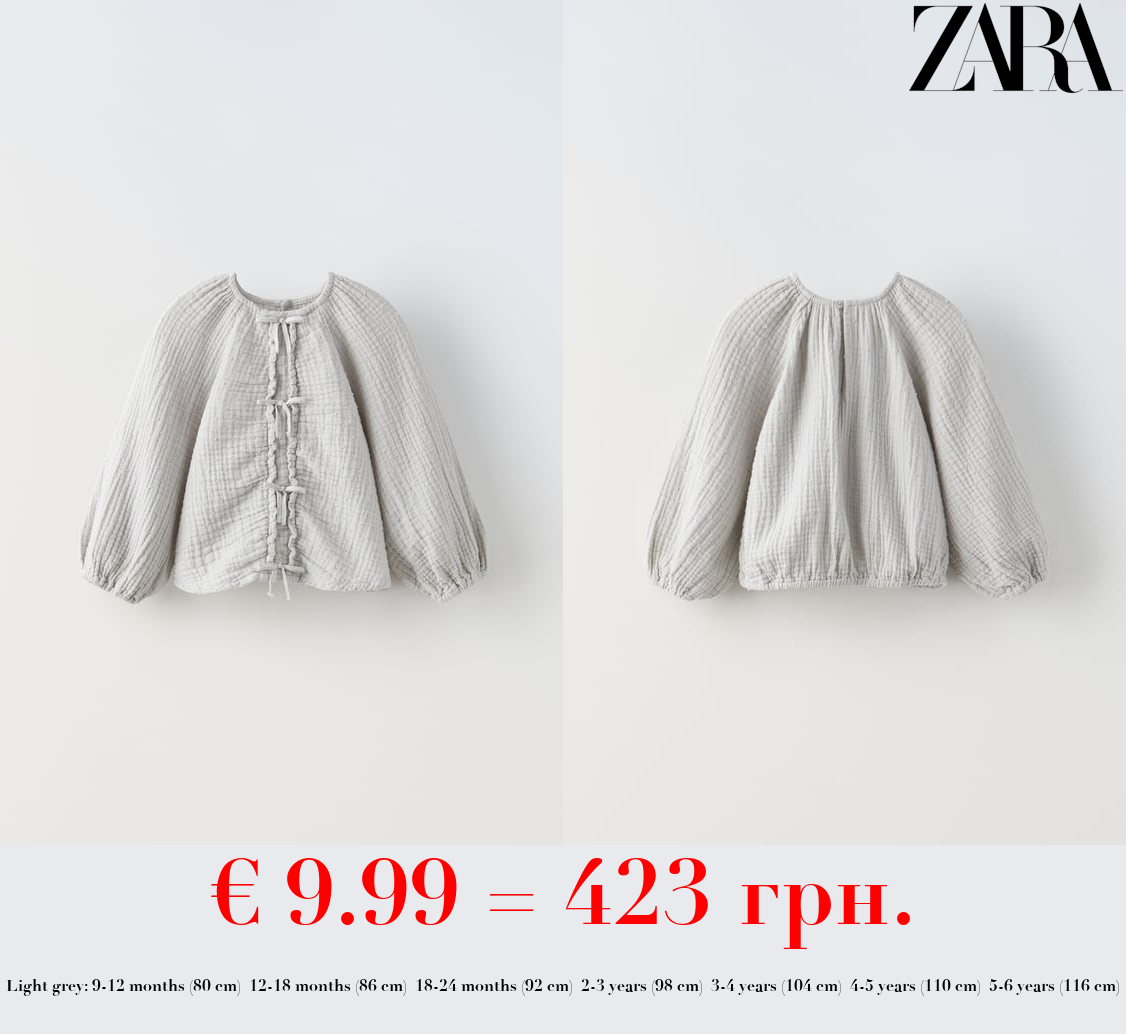 DOTTED MESH BLOUSE WITH BOWS