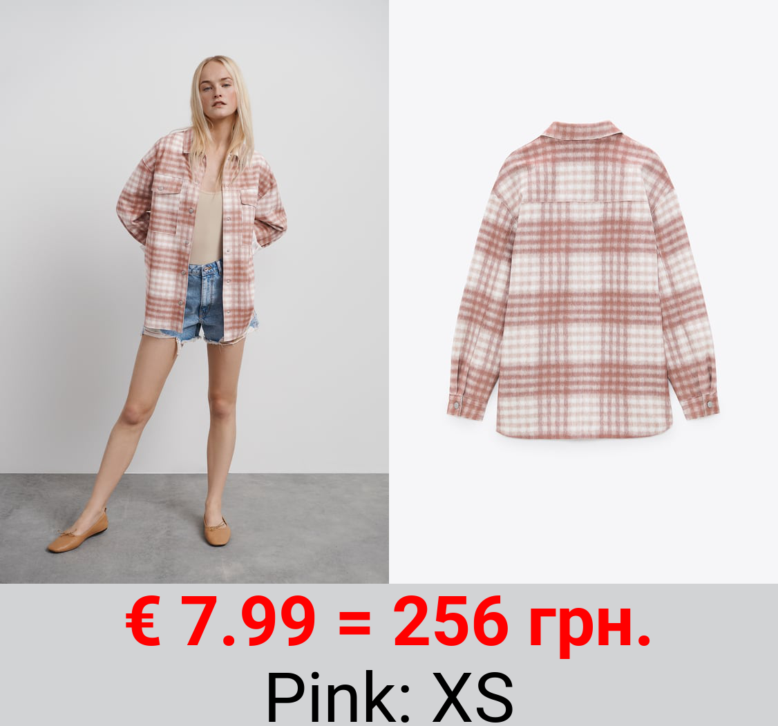 FAUX SUEDE CHECK OVERSHIRT