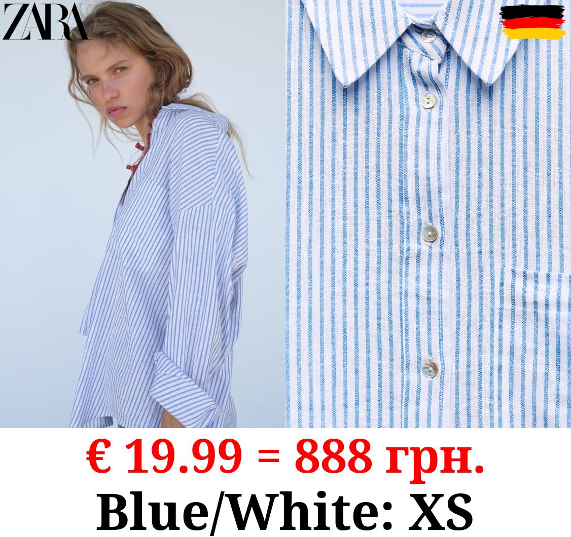 STRIPED LINEN BLEND SHIRT