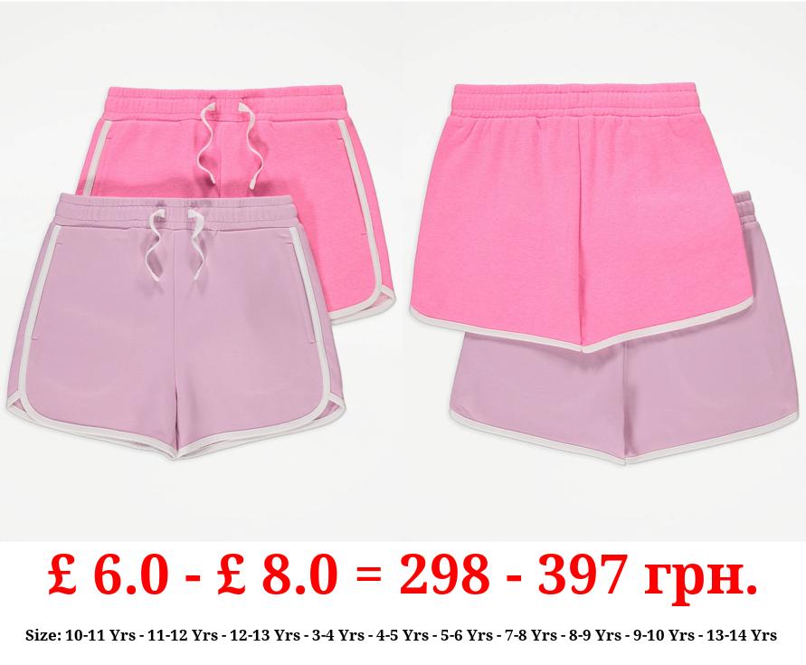 Pink Side Stripe Runner Shorts 2 Pack