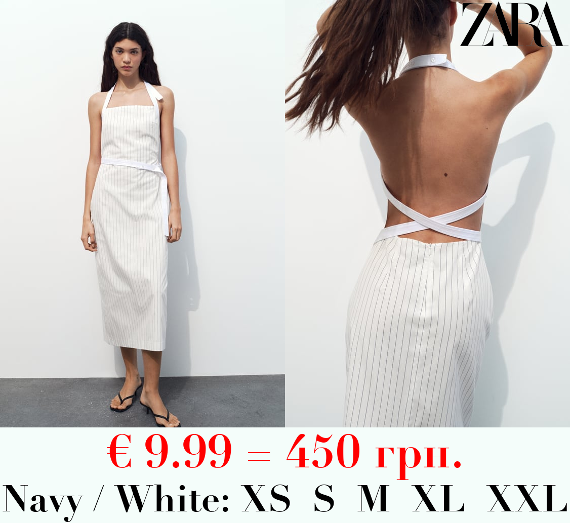 HALTER GABARDINE MIDI DRESS