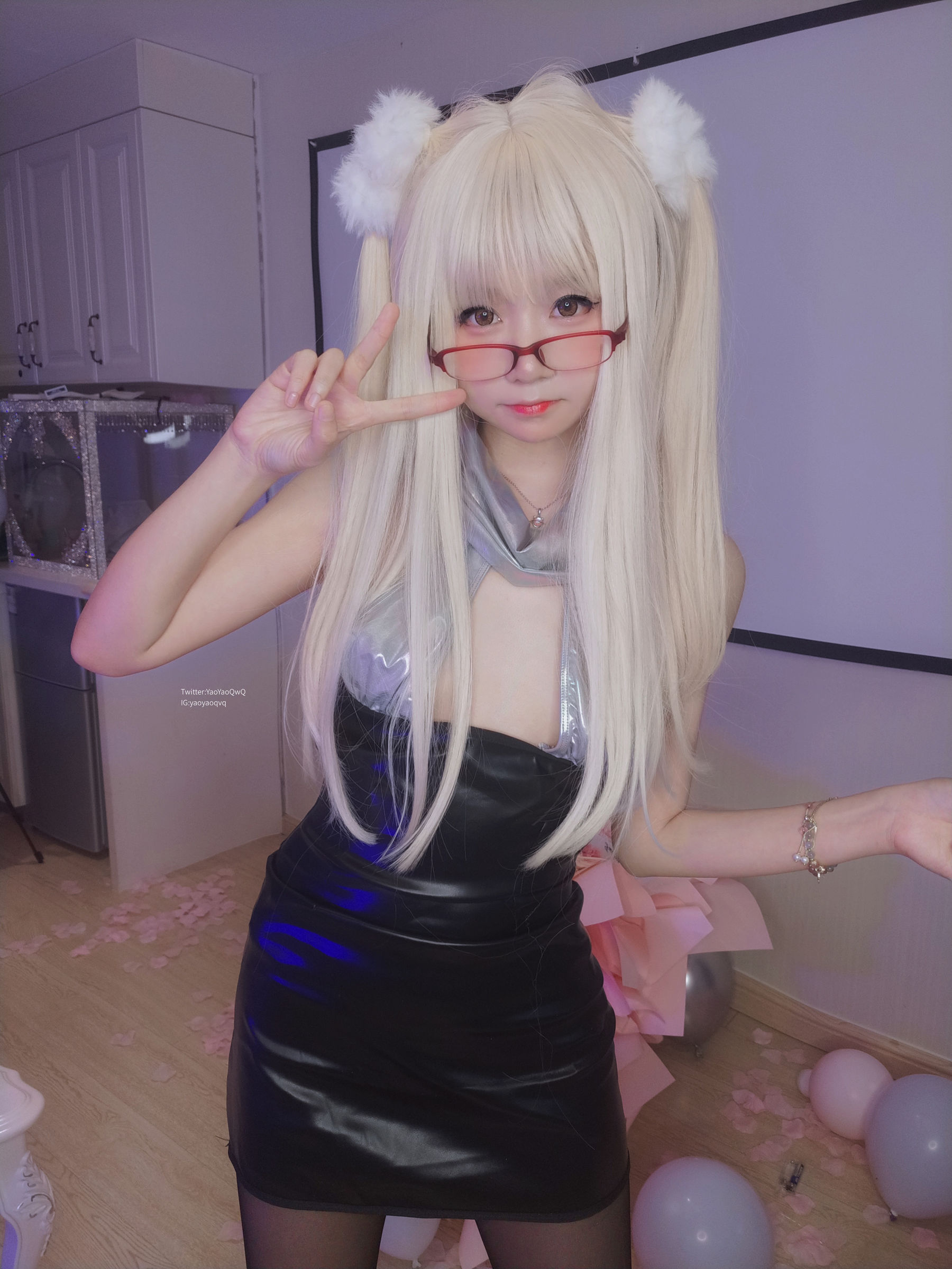 [福利COS]_萌妹子Coser摇摇乐yoyo_fantia_黑丝猫女-写真图集共102P 9