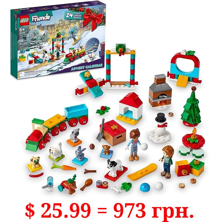 LEGO Friends 2023 Advent Calendar 41758 Christmas Holiday Countdown Playset, 24 Collectible Daily Surprises Including 2 Mini-Dolls and 8 Pet Figures