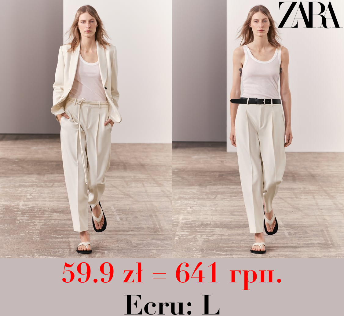 ZW COLLECTION HIGH-WAIST DARTED TROUSERS
