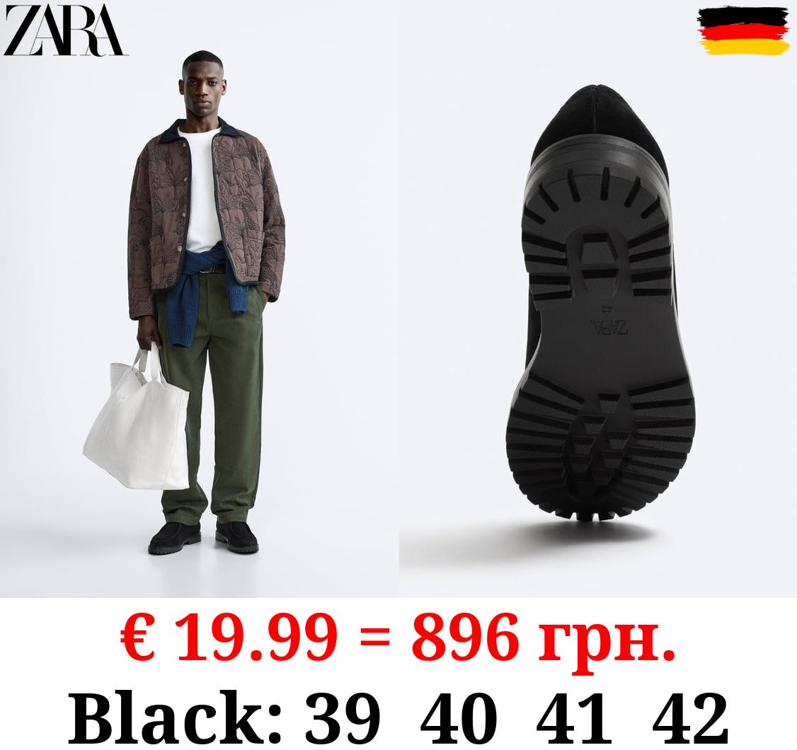 SPLIT SUEDE SHOES WITH MOC TOE