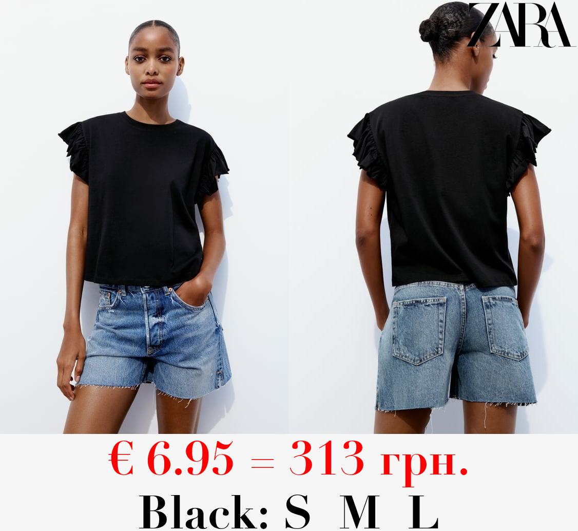 COTTON T-SHIRT WITH RUFFLES